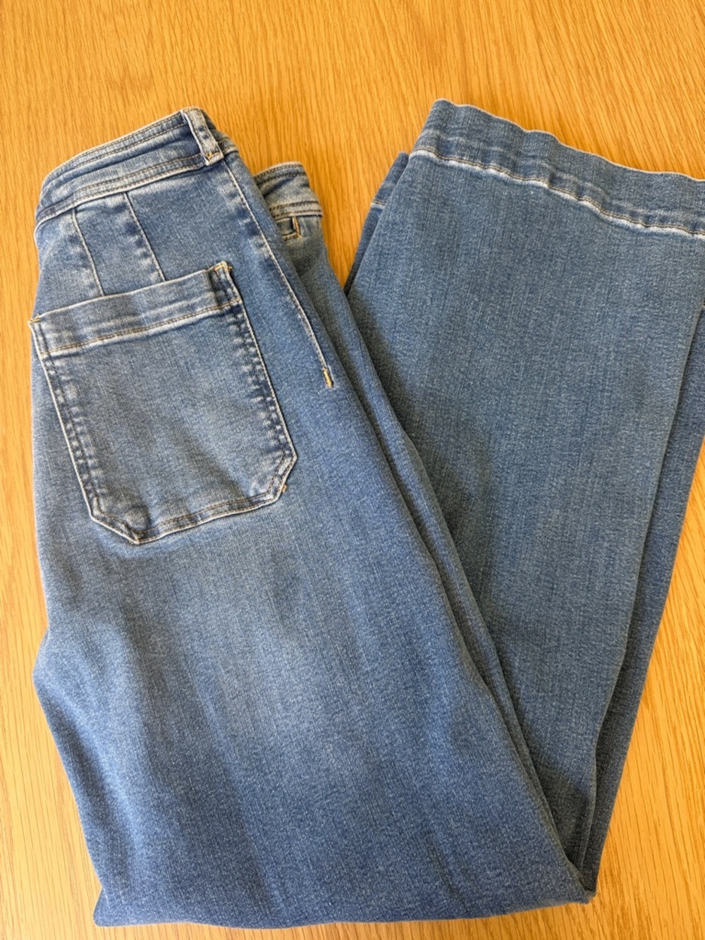 Maeve Colette Wide Leg Cropped Jeans in Medium Blue Size 28 Anthro - Picture 3 of 4